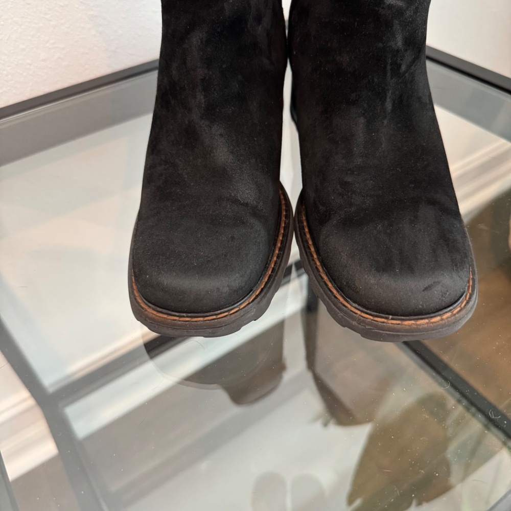 AQUATALIA BY Marvin K Black Suede Weatherproof Buckle mid calf boots 9.5 - Picture 6 of 16
